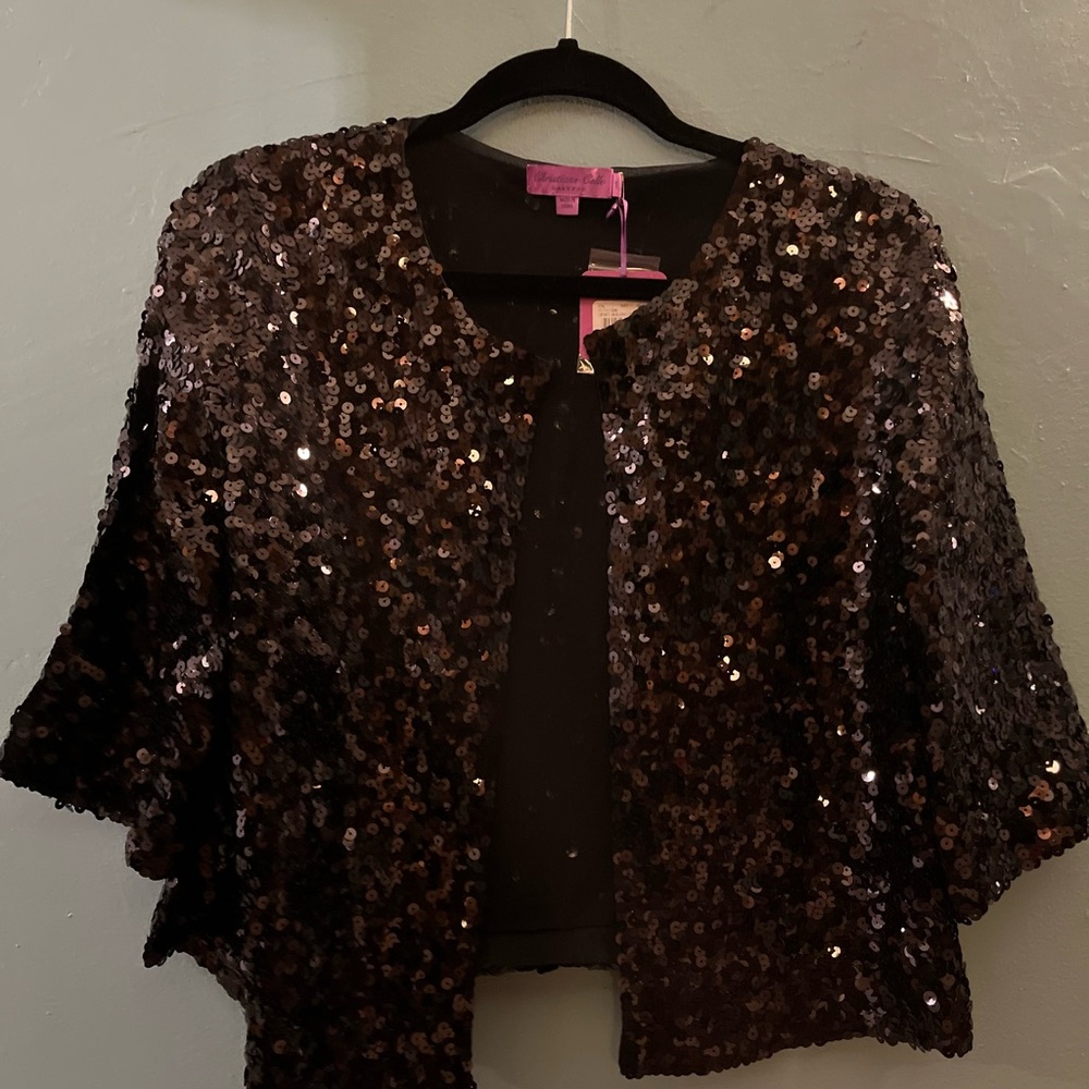 Calypso St. Barth Black Sequin Cape
